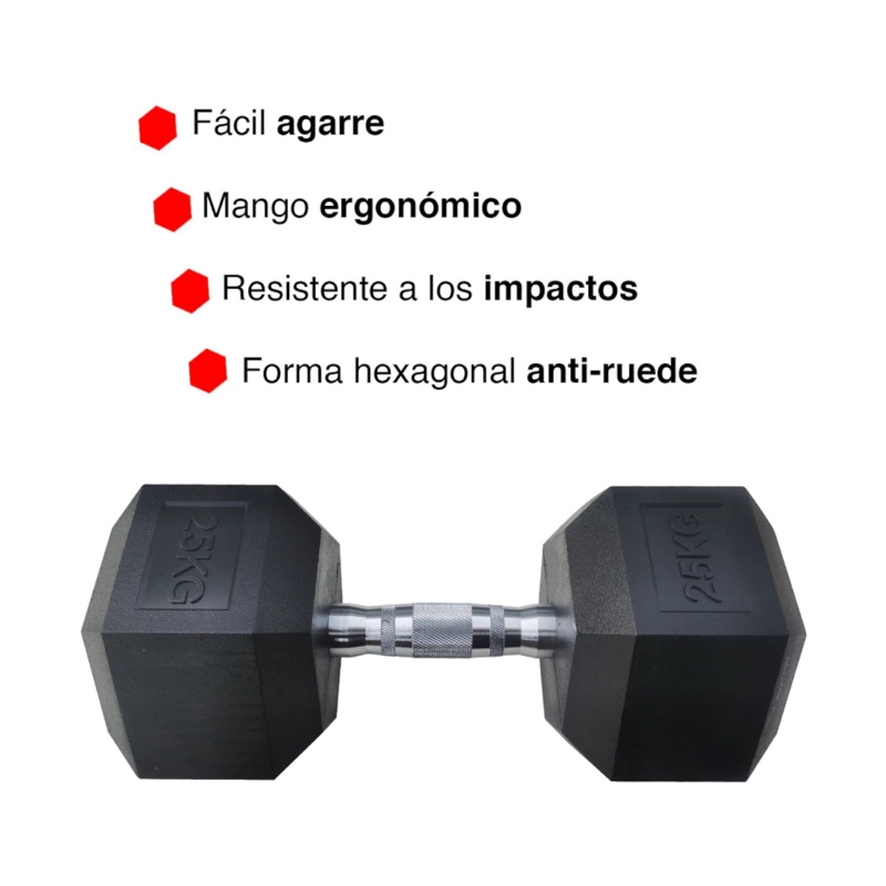 MANCUERNA HEXAGONAL ACERO RECUBIERTA CAUCHO 22.5 KG - 3