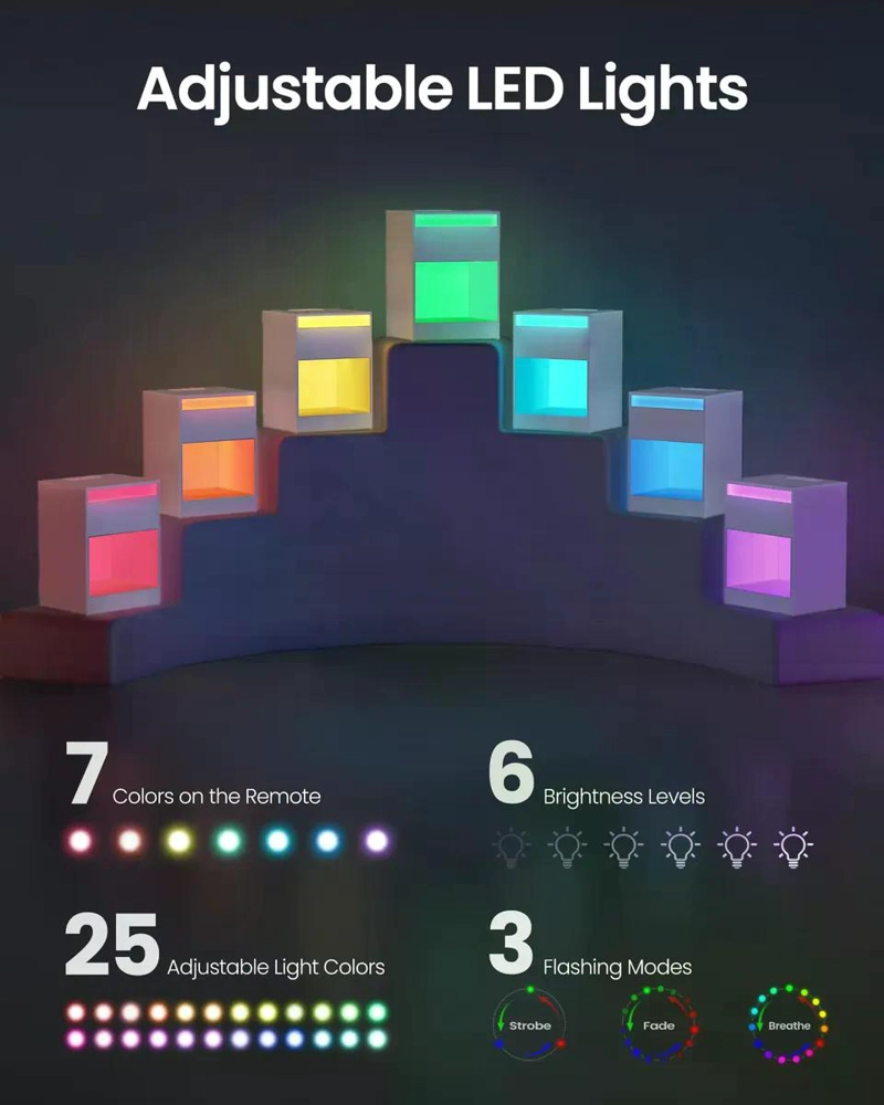 VELADOR VASAGLE CON LUZ LED USB ENCHUFES Y CAJON - 2