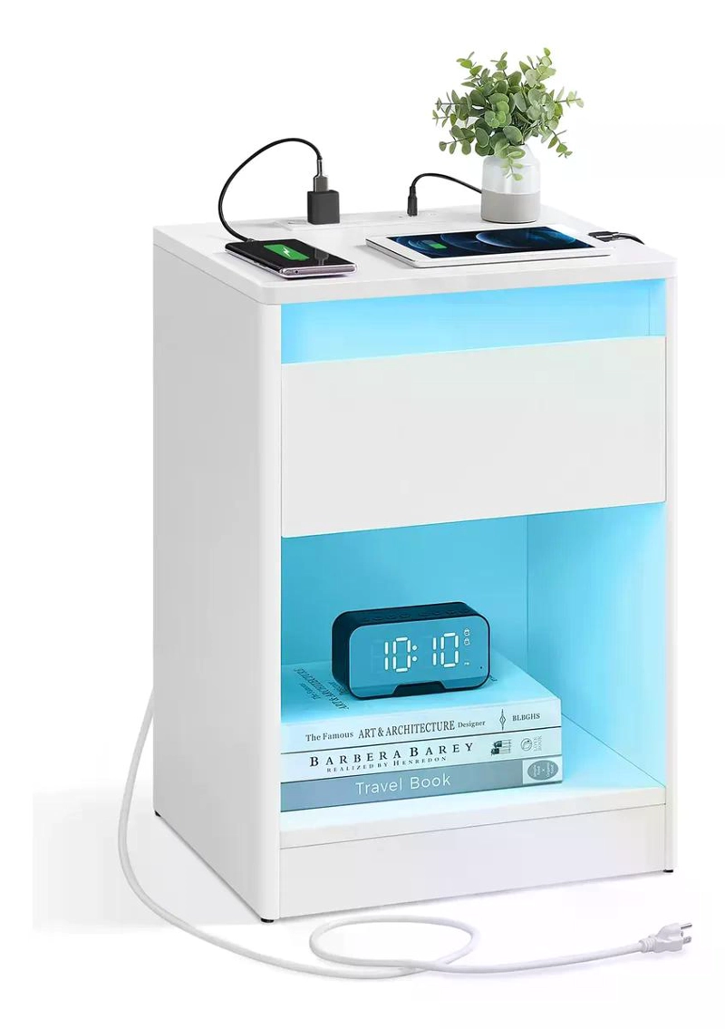 VELADOR VASAGLE CON LUZ LED USB ENCHUFES Y CAJON - 5