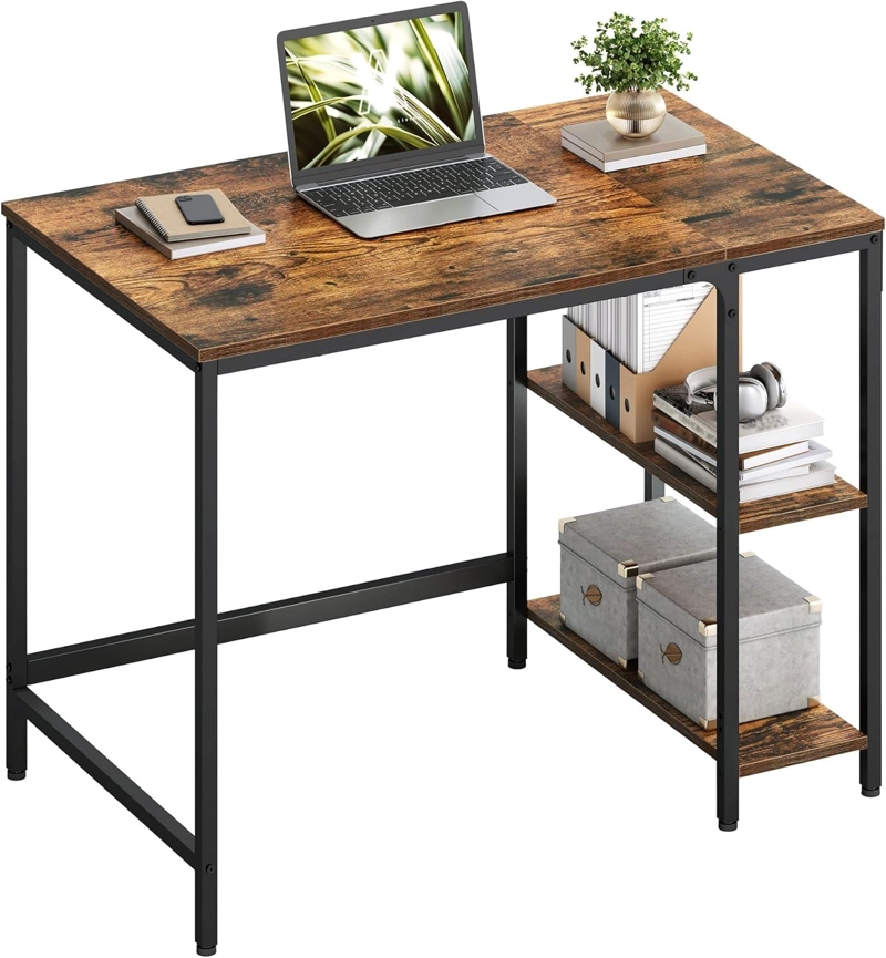 ESCRITORIO MODERNO VASAGLE CON REPISAS MADERA Y METAL 100 CM - 1