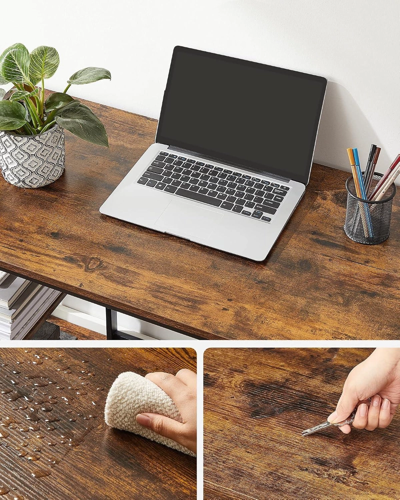 ESCRITORIO MODERNO VASAGLE CON REPISAS MADERA Y METAL 100 CM - 9