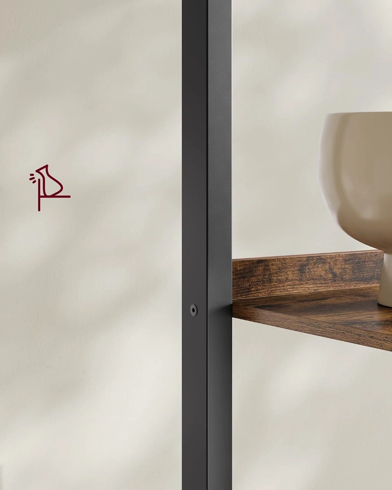 ESTANTERIA ESCALERA VASAGLE 4 REPISAS CON ARMARIO INDUSTRIAL - 5