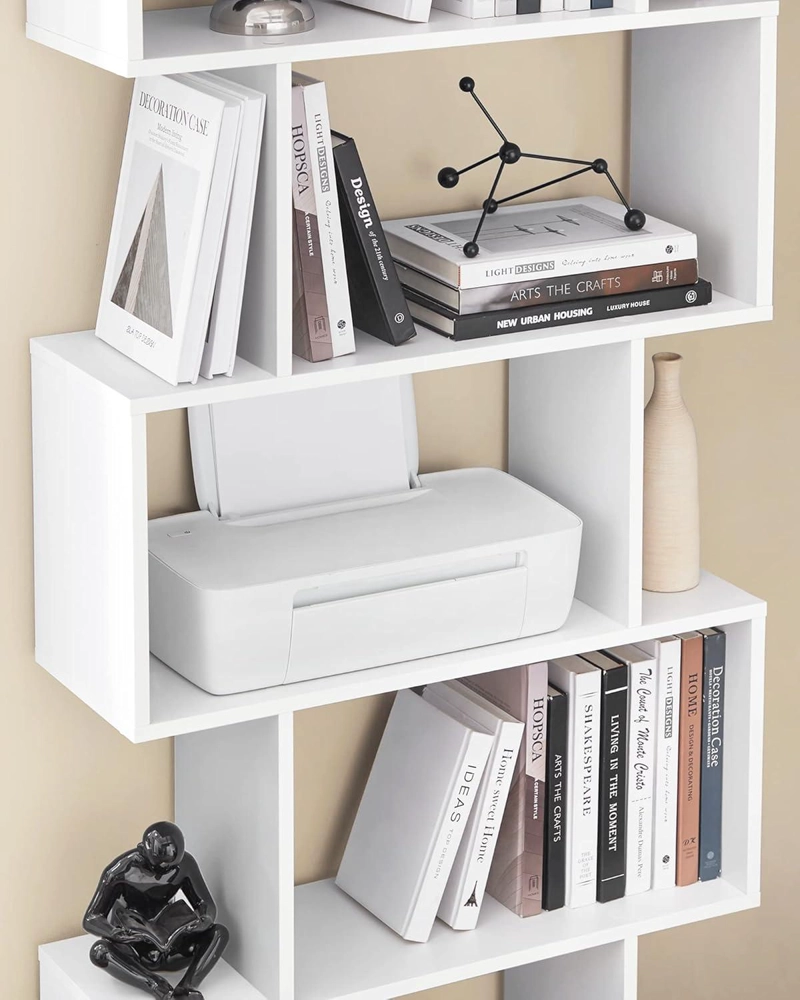 ESTANTERIA LIBRERO VASAGLE 6 NIVELES BLANCO LIVING OFICINA - 4