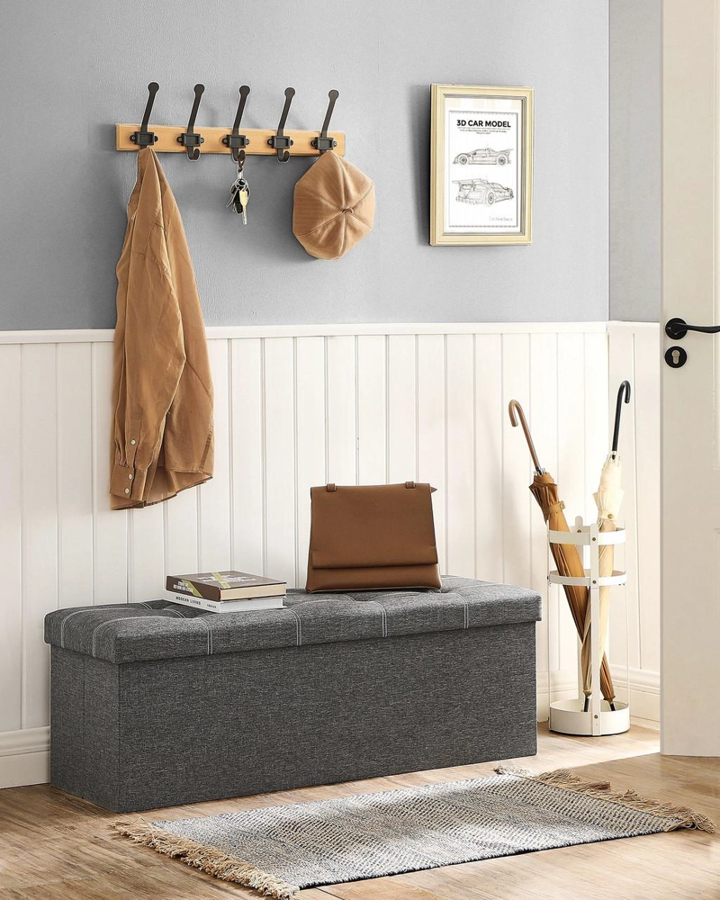 PUFF BAUL SONGMICS 110 CM BANCO PLEGABLE CON ALMACENAMIENTO - 3