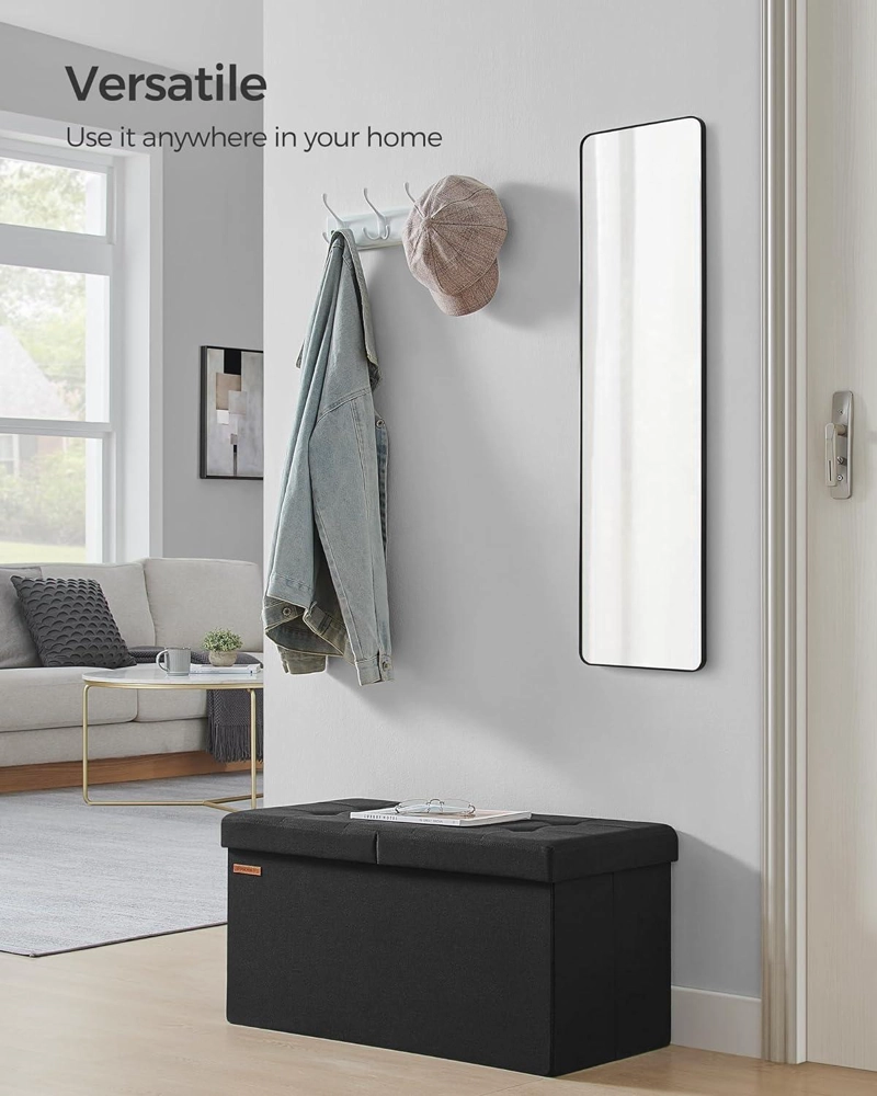 PUFF RECTANGULAR SONGMICS CON BAUL DE ALMACENAJE Y TAPA - 2