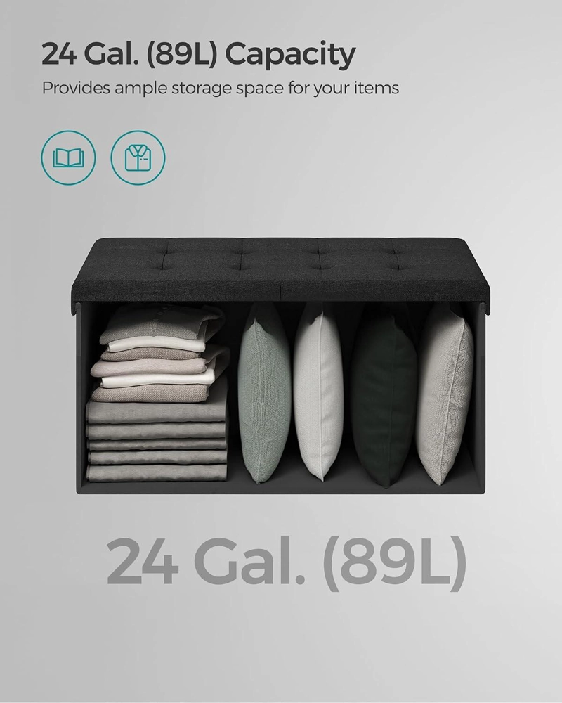 PUFF RECTANGULAR SONGMICS CON BAUL DE ALMACENAJE Y TAPA - 5
