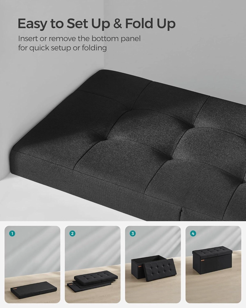 PUFF RECTANGULAR SONGMICS CON BAUL DE ALMACENAJE Y TAPA - 6
