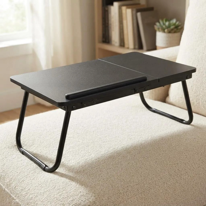 MESA PLEGABLE ELEVABLE NOTEBOOK PARA CAMA O SOFA NEGRO - 6