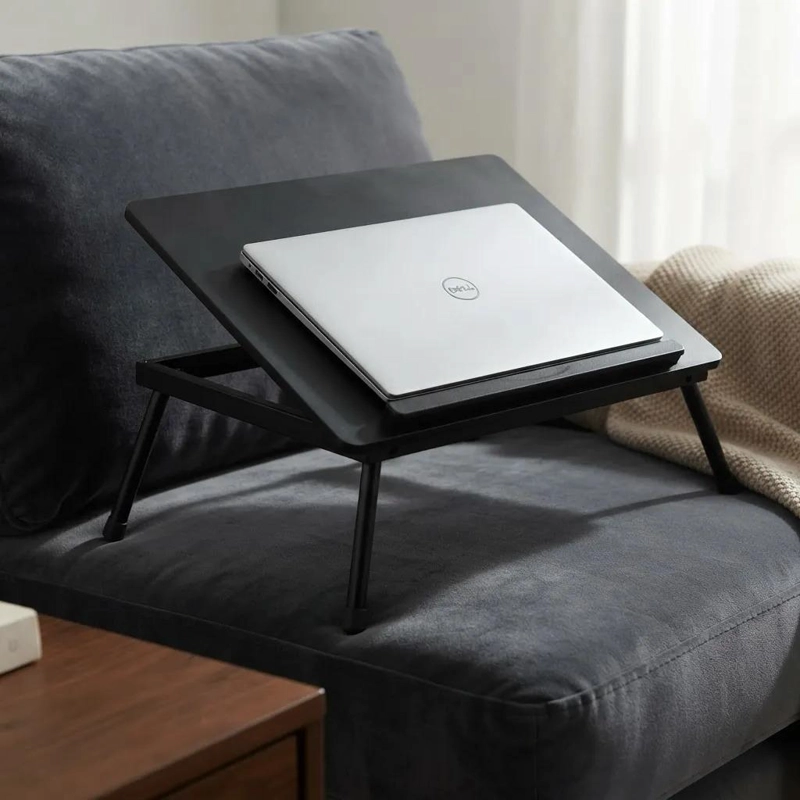 MESA NOTEBOOK PLEGABLE PARA CAMA SOFA INCLINABLE NEGRO - 1