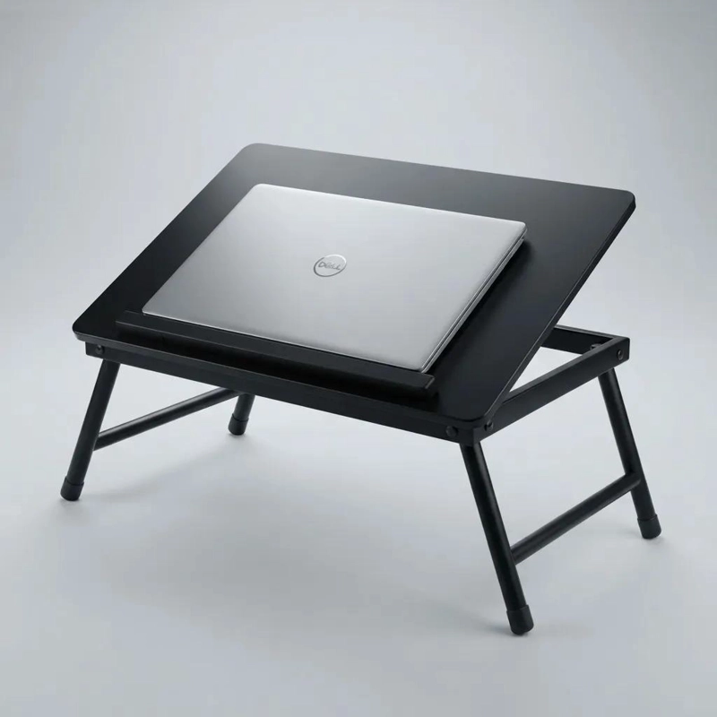 MESA NOTEBOOK PLEGABLE PARA CAMA SOFA INCLINABLE NEGRO - 3