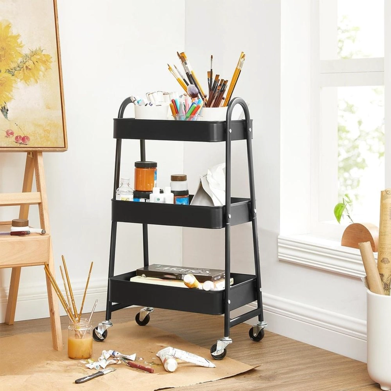 CARRO ORGANIZADOR METALICO SONGMICS 3 NIVELES CON RUEDAS - 1