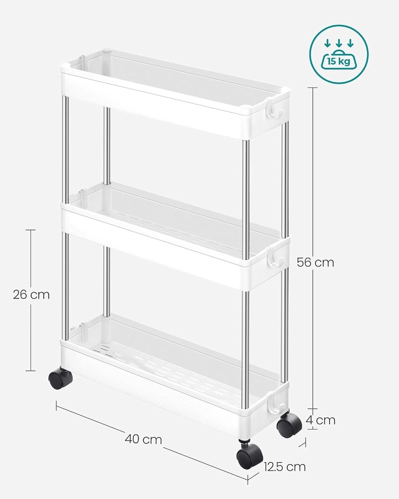 CARRO MULTIUSO ANGOSTO SONGMICS CON RUEDAS 3 NIVELES 14,4 CM - 5