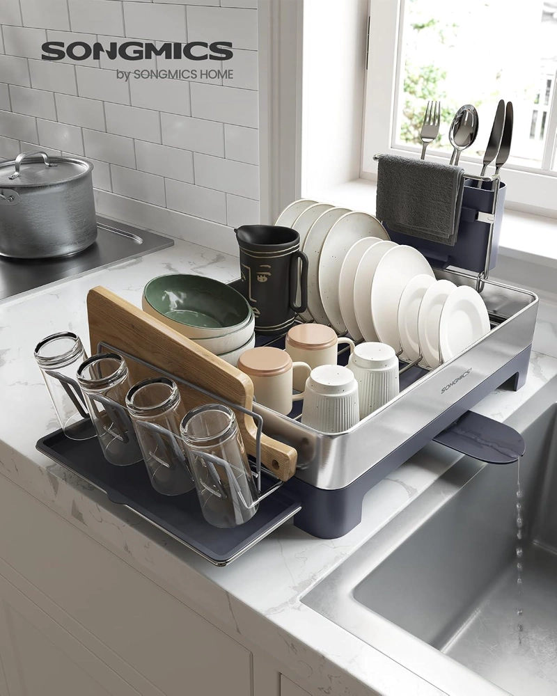 SECAPLATOS SONGMICS ACERO INOXIDABLE CON BANDEJA 57 CM - 2