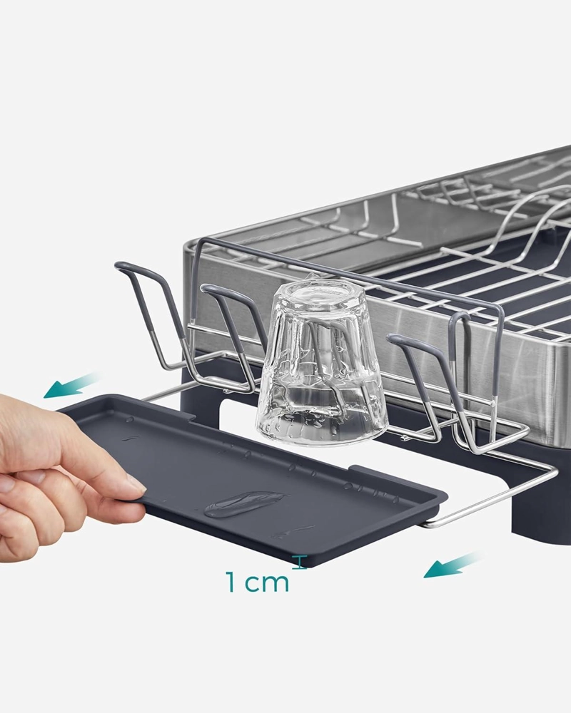 SECAPLATOS SONGMICS ACERO INOXIDABLE CON BANDEJA 57 CM - 7