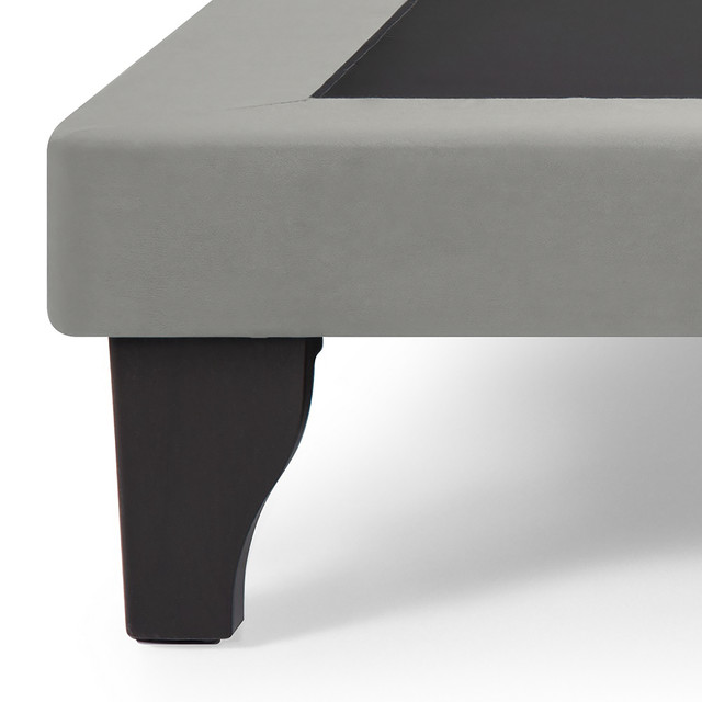 BASE CAMA EUROPEA MUEBLES DGB FELPA ROSADO - 2
