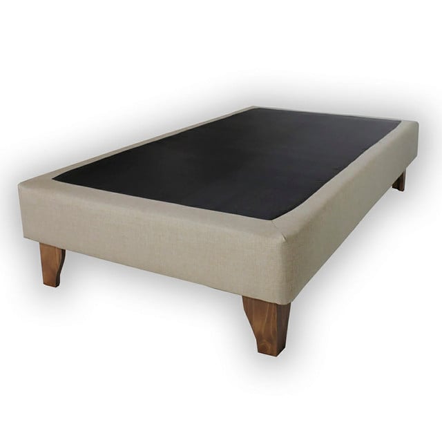 BASE CAMA EUROPEA MUEBLES DGB FELPA CHOCOLATE - 2