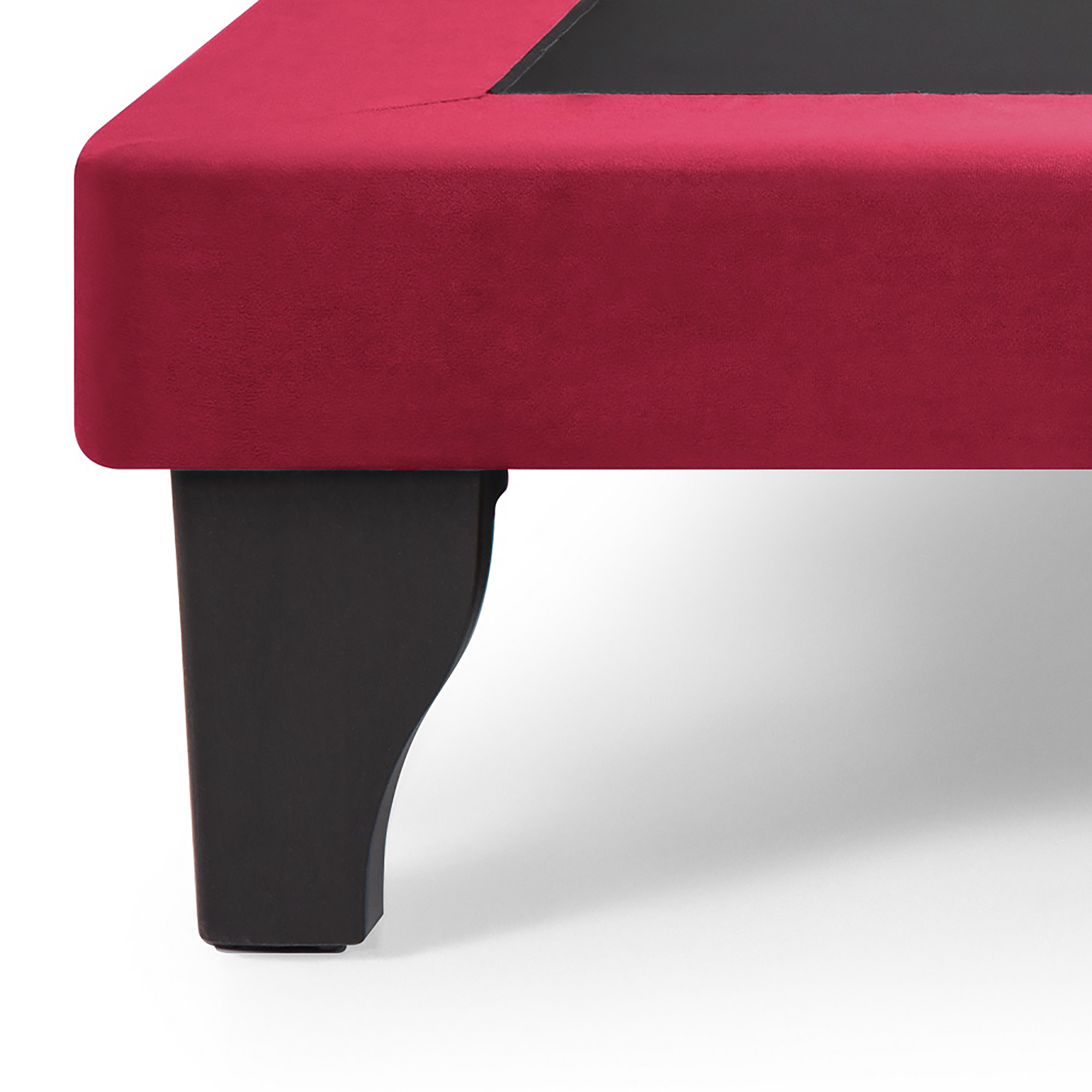 BASE CAMA EUROPEA MUEBLES DGB FELPA NEGRO - 2