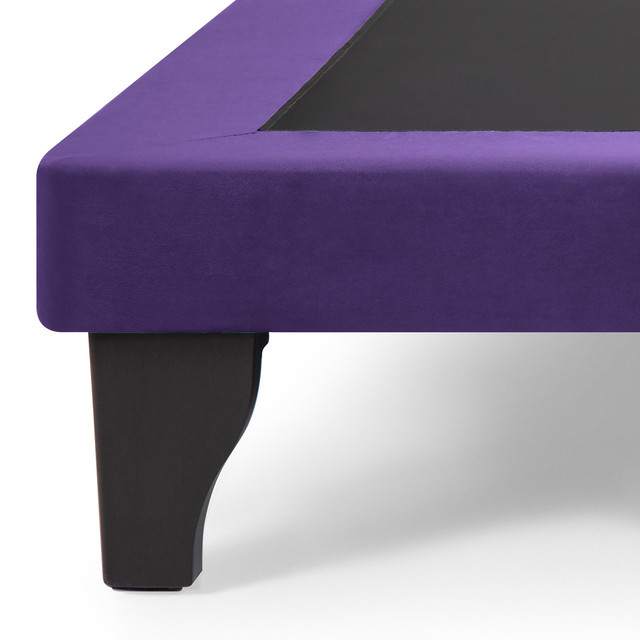 BASE CAMA EUROPEA MUEBLES DGB FELPA AZUL - 2
