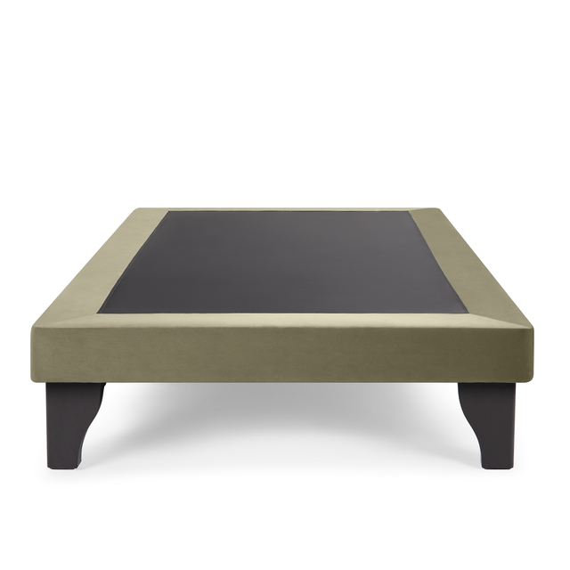 BASE CAMA EUROPEA MUEBLES DGB FELPA VERDE OLIVA KING - 2
