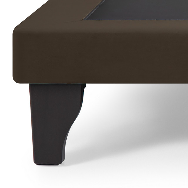 BASE CAMA EUROPEA MUEBLES DGB FELPA CHOCOLATE KING - 2