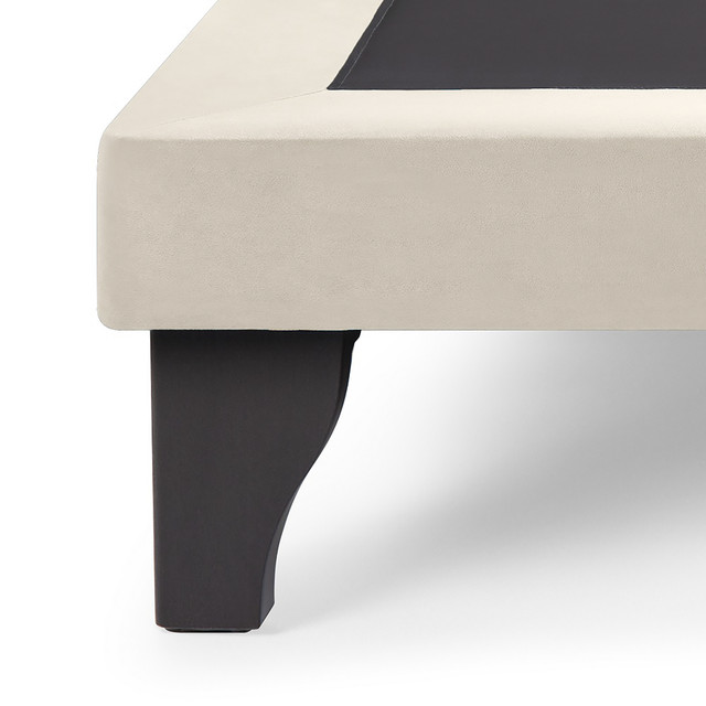 BASE CAMA EUROPEA MUEBLES DGB FELPA BEIGE KING - 2