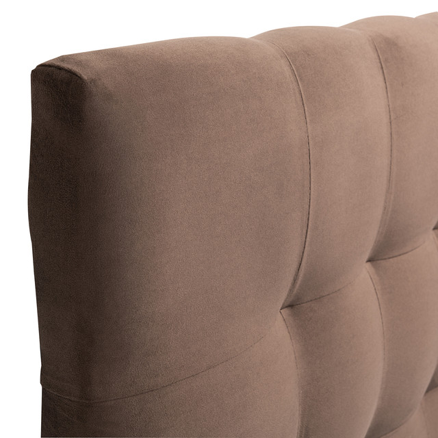 RESPALDO MUEBLES DGB ALICANTE KING FELPA CAFÉ CHOCOLATE - 2