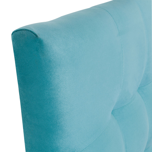 RESPALDO MUEBLES DGB ALICANTE KING FELPA TURQUESA - 2