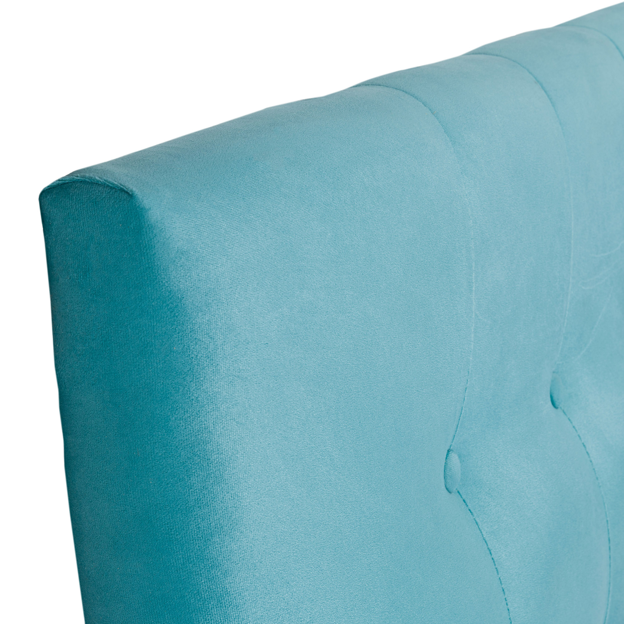 RESPALDO MUEBLES DGB SEVILLA KING FELPA TURQUESA + PATAS - 2