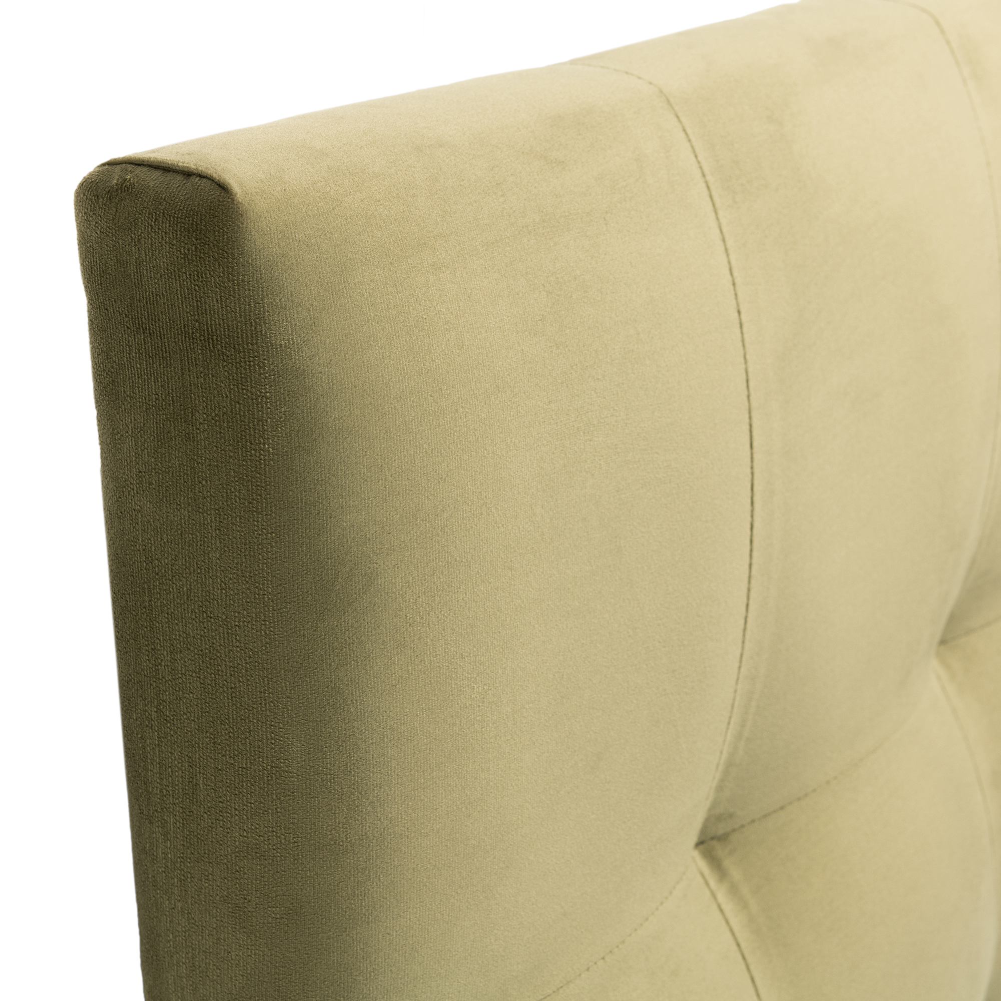 RESPALDO MUEBLES DGB ALICANTE 1.5 PLAZAS FELPA VERDE OLIVA + PATAS - 2