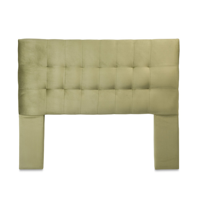 RESPALDO MUEBLES DGB ALICANTE 2 PLAZAS FELPA VERDE OLIVA + PATAS - 1