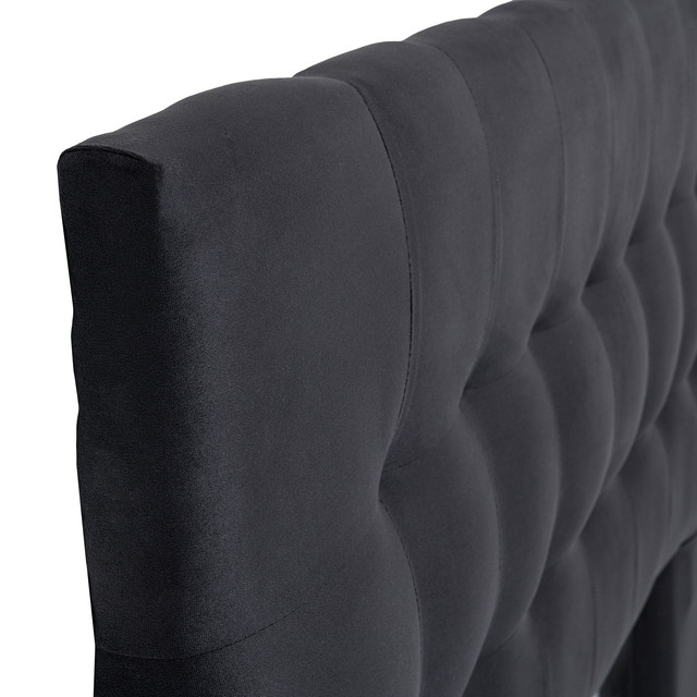 RESPALDO MUEBLES DGB ALICANTE KING FELPA NEGRO + PATAS - 2