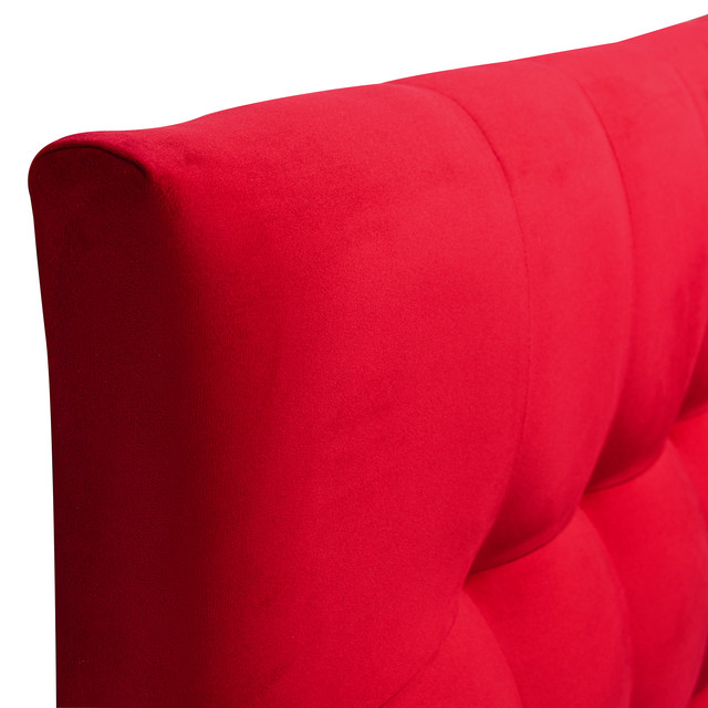 RESPALDO MUEBLES DGB ALICANTE KING FELPA ROJO + PATAS - 2
