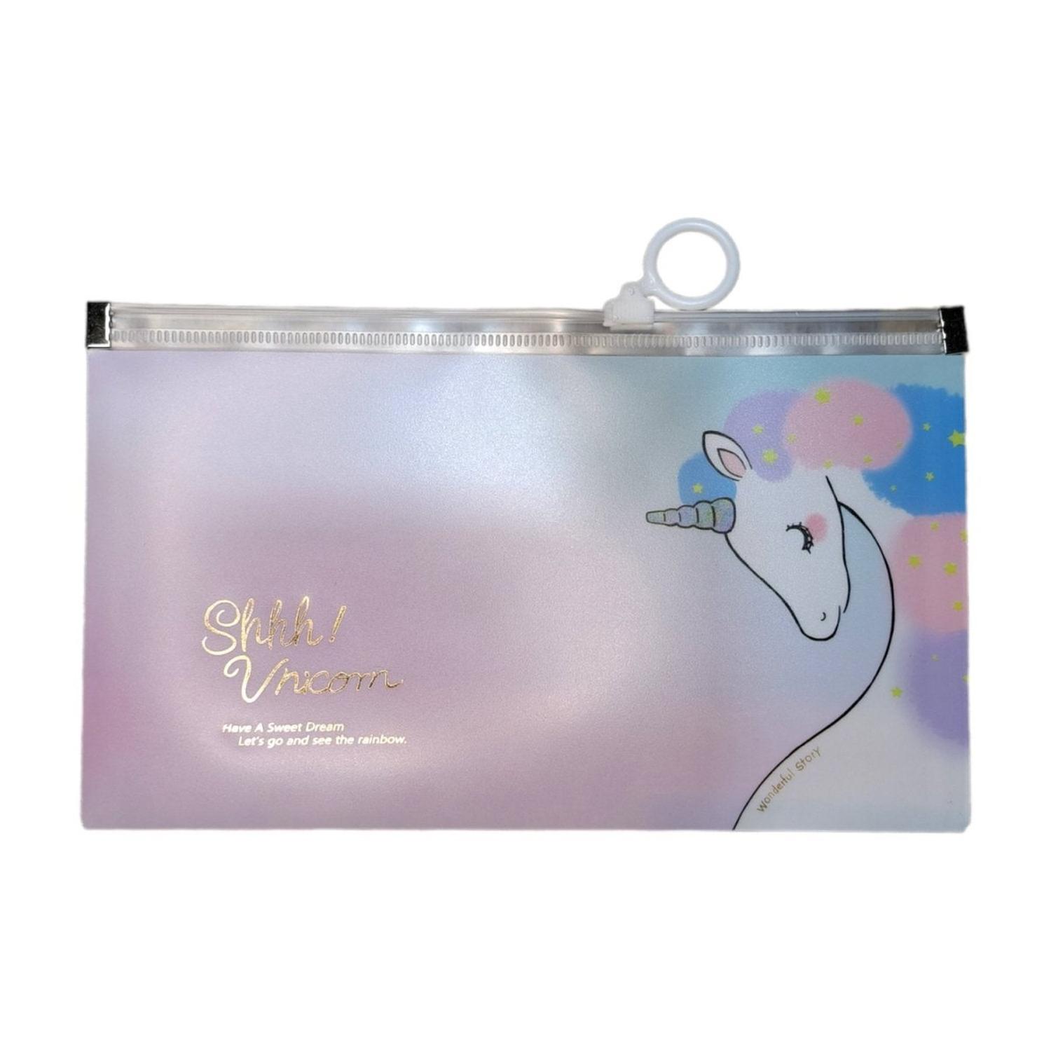 ESTUCHE PORTA MASCARILLAS UNICORNIO NIÑA CON CIERRE - 1