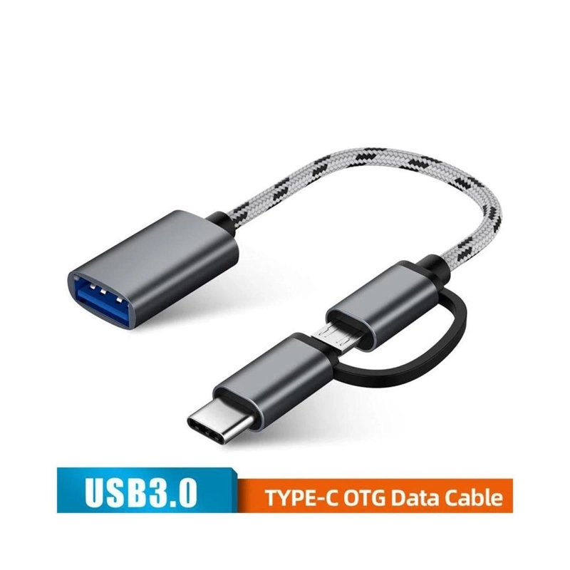 ADAPTADOR USB OTG DUAL (MICRO USB Y TYPO C) CUERPO METALICO - 5