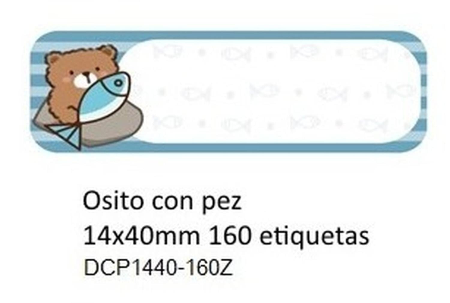 ROLLO ETIQUETAS MINI IMPRESORA Q30 OSITO PEZ 14X40MM 160 - 3