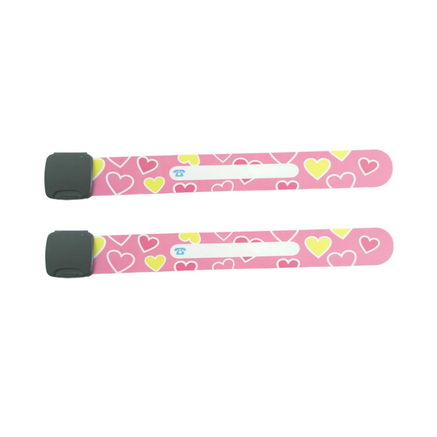2 PULSERA IDENTIFICACION PARA NIÑOS REUTILIZABLE ID SOS CORAZONES - 1