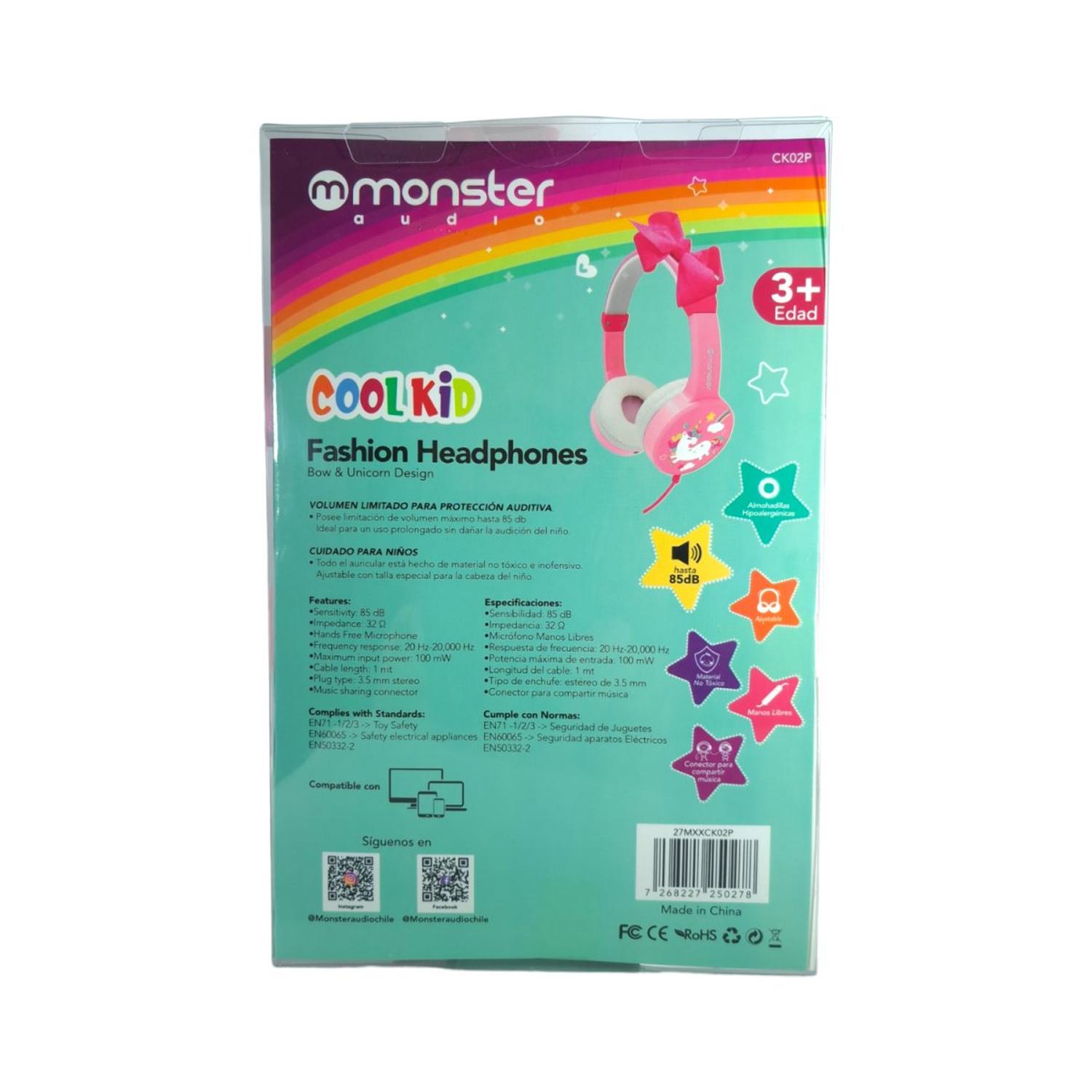 AUDÍFONOS MONSTER UNICORNIO LAZO COOL KIDS - 4