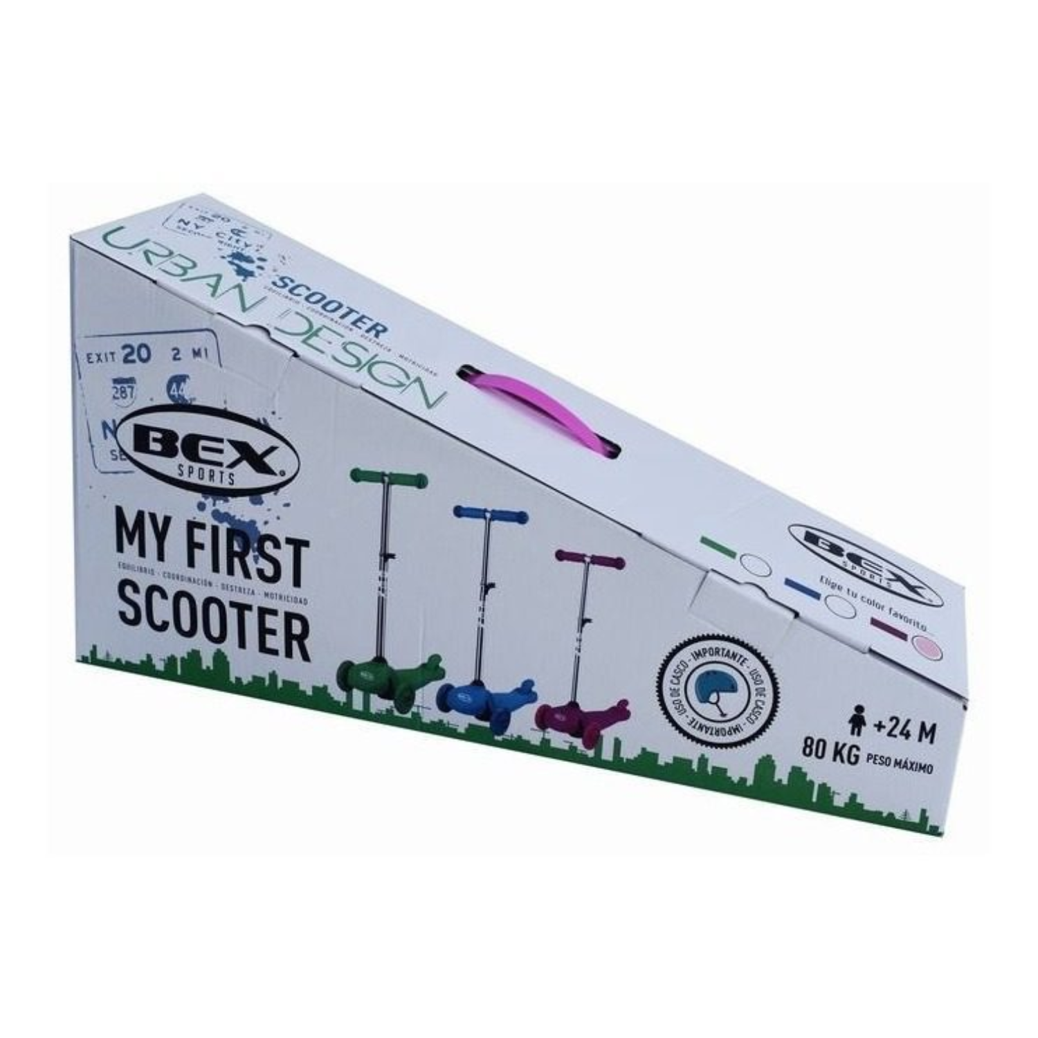 MINI DELUXE SCOOTER BEX SC-004 TRES RUEDAS AZUL - 2