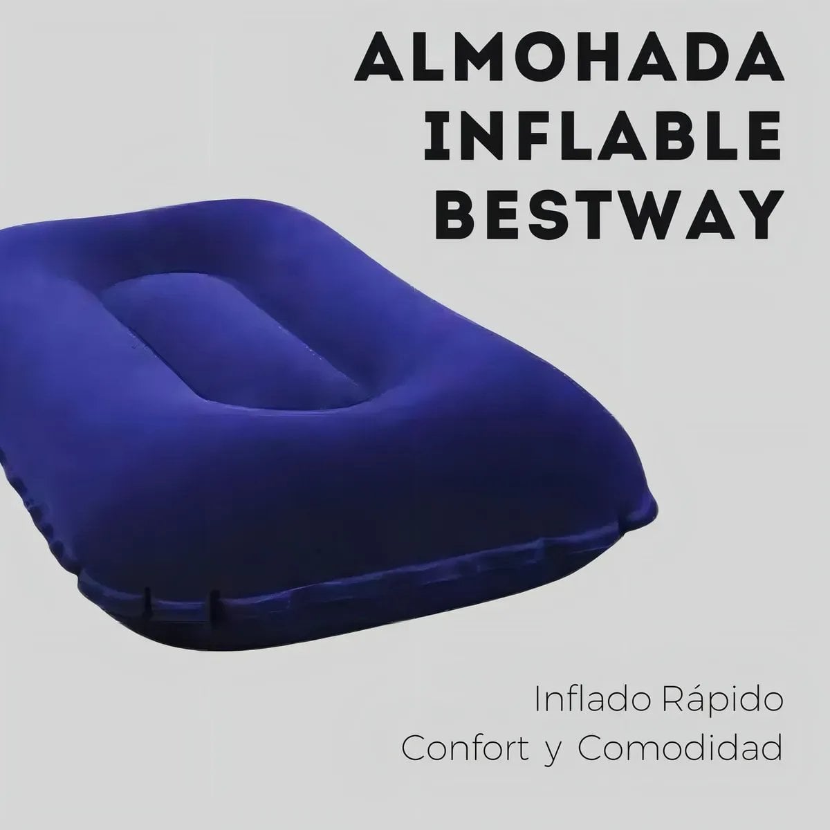 COLCHON INFLABLE DOBLE BESTWAY CON INFLADOR Y 2 ALMOHADAS AZUL - 2