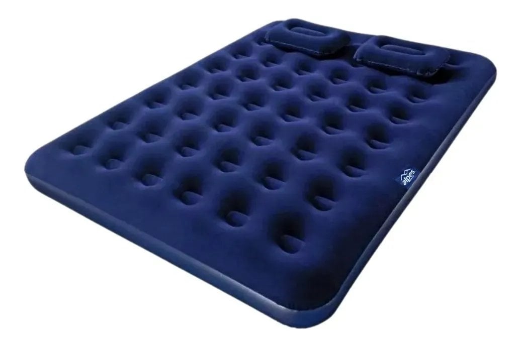 COLCHON INFLABLE DOBLE BESTWAY CON INFLADOR Y 2 ALMOHADAS AZUL - 5