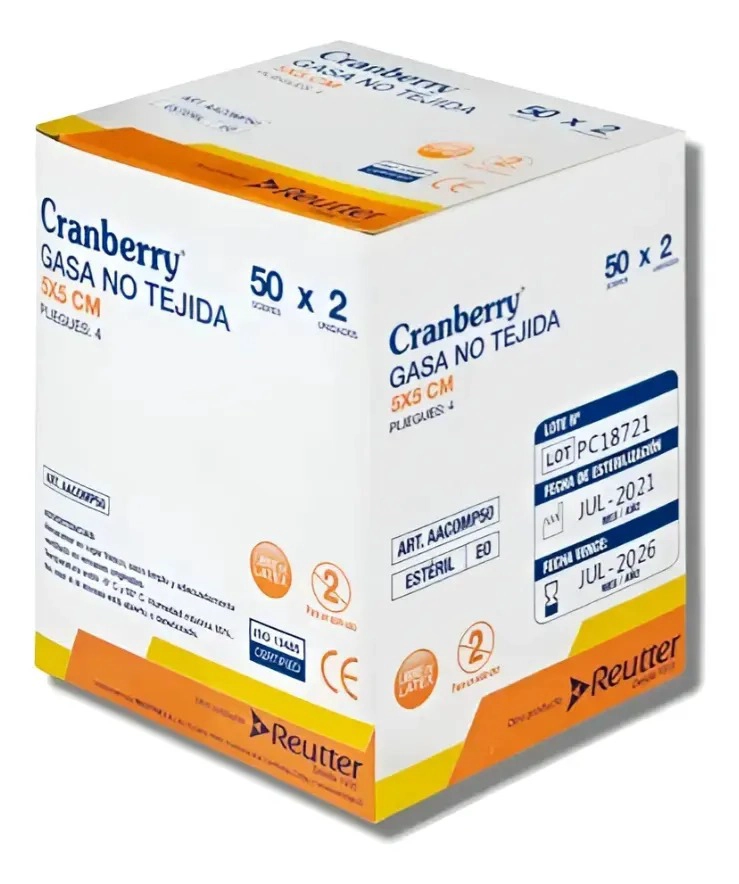 GASA ESTE RIL 5X5- CAJA 50 UNIDADES CRANBERRY BLANCO - 1