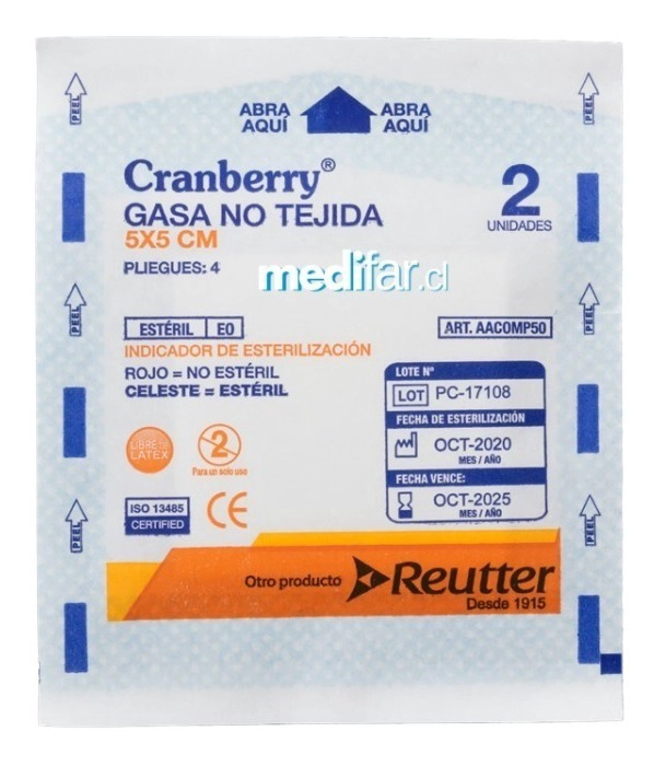 GASA ESTE RIL 5X5- CAJA 50 UNIDADES CRANBERRY BLANCO - 3