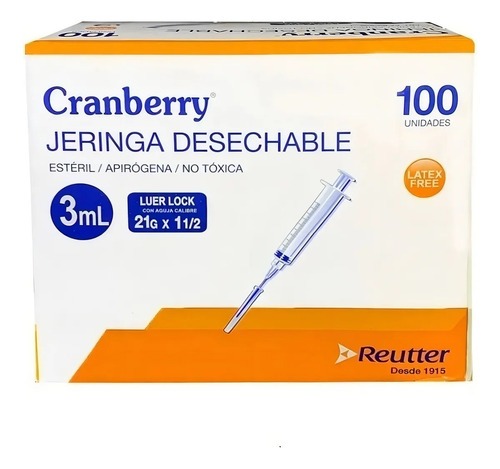 JERINGA DESECHABLE LUER LOCK 3CC 21G X 1 1/2 CAJA 100 UNID. - 2