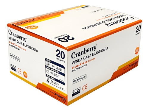 VENDA GASA ELASTICADA 8CM X 4M BLANCO CRANBERRY 20 UNDS - 1
