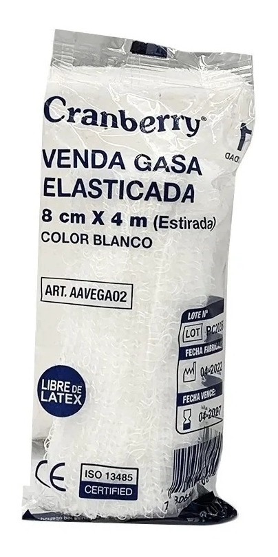 VENDA GASA ELASTICADA 8CM X 4M BLANCO CRANBERRY 20 UNDS - 3