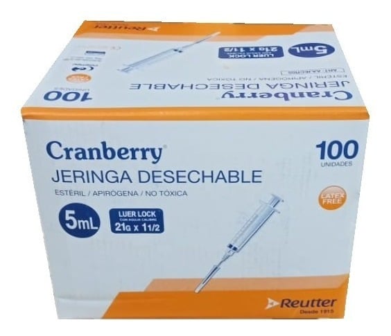 JERINGA DESCARTABLE 5 ML LUER LOCK CRANBERRY JERINGA DESECHA - 3