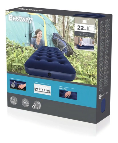 COLCHON INFLABLE BESTWAY 1 PLAZA AZUL 185X76X22 CM 67000 - 6