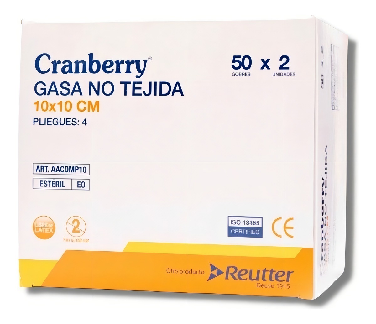 GASA ESTERIL NO TEJIDA 10X10 CM 50 UNIDADES - CRANBERRY - 2