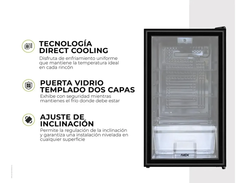 VISICOOLER FRIGOBAR NEX 92 LITROS VIDRIO TEMPLADO 2 CAPAS - 6