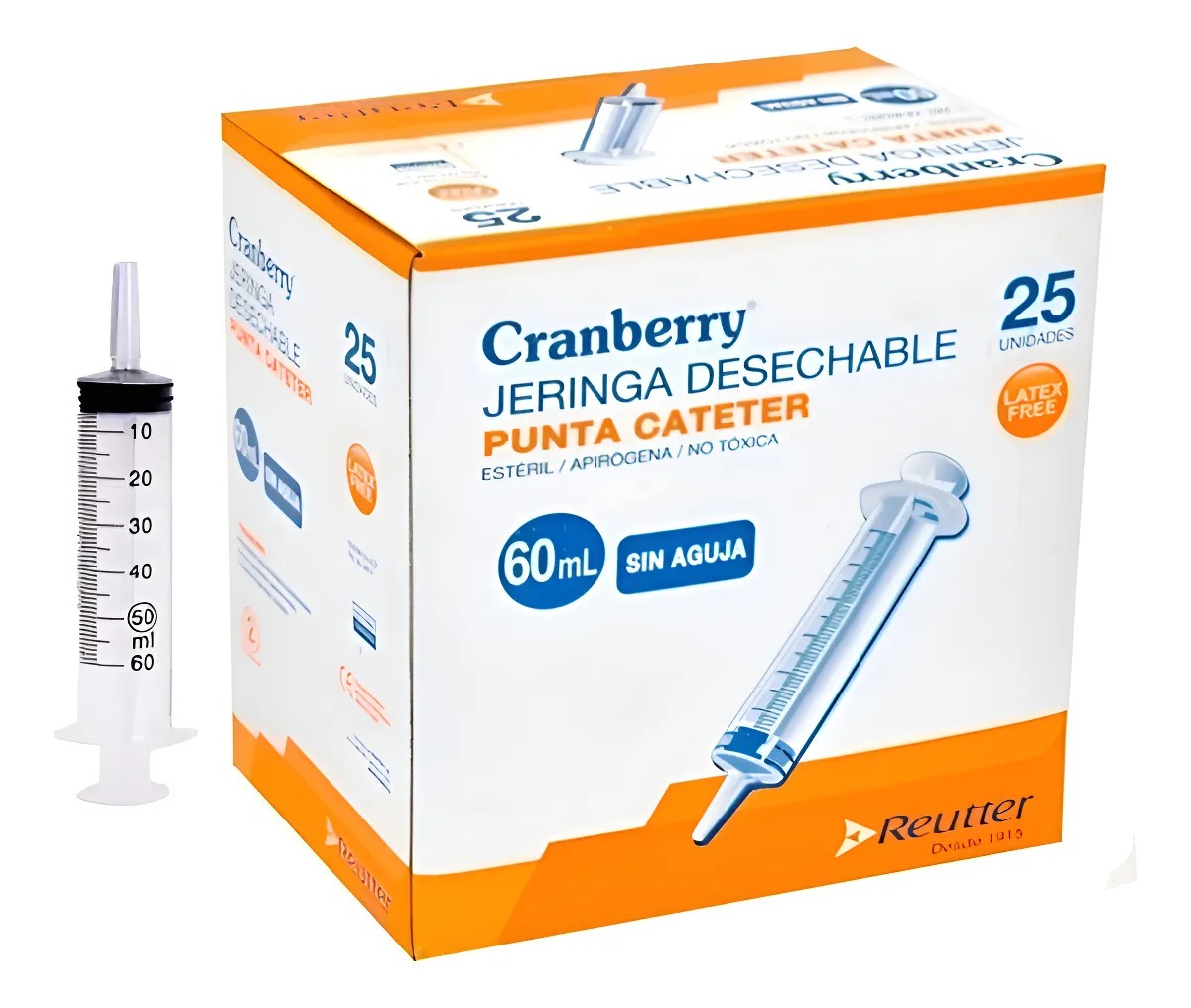 JERINGA CRANBERRY 60ML PUNTA CATE TER 25 UNIDADES - 1